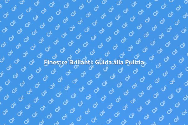 Come Pulire le Finestre Esterne