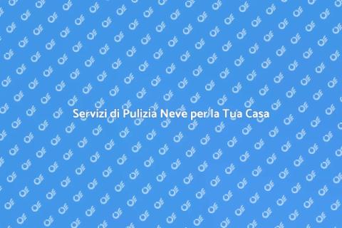 Pulizia della Neve: Assistenza Efficace