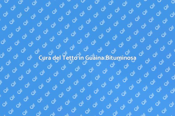 Manutenzione Efficace della Guaina Bituminosa