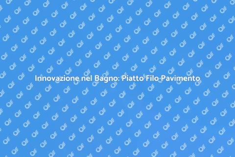 Piatto Doccia Filo Pavimento Elegante
