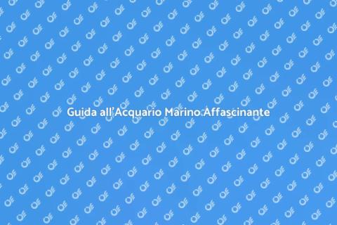 Acquario Marino: Scopri il Mondo Sottomarino