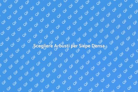 Piante da Siepe ad Alta Densità