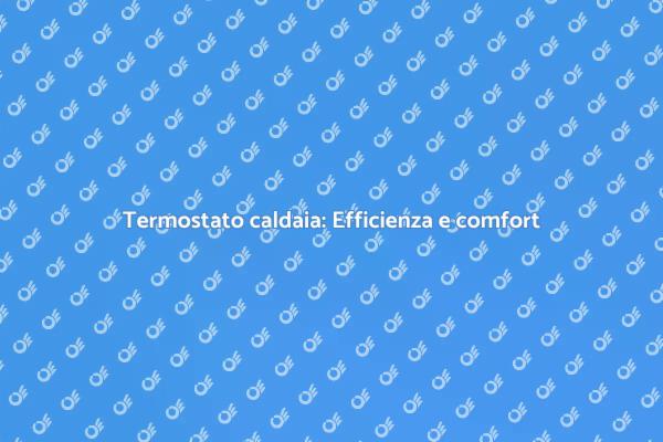 Termostato per caldaia: Efficienza garantita
