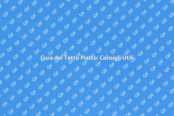 Manutenzione Tetto Piatto: Ecco Come Fare