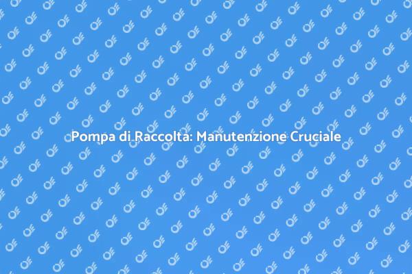 Manutenzione Essenziale della Pompa di Raccolta