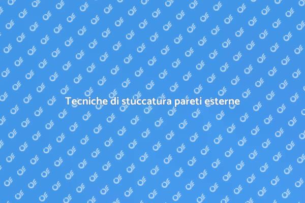 L'arte della stuccatura esterna