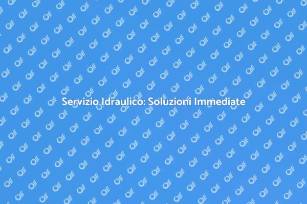 Risolvi i Problemi Idraulici Subito