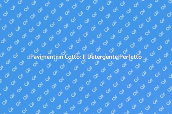 Detergente Ideale per Pavimenti in Cotto