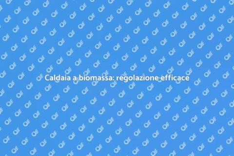 Regolazione caldaia biomassa efficiente