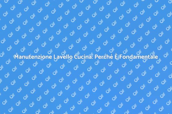 Lavello Cucina: L'Importanza dell'Assistenza