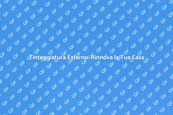Valorizza il Tuo Esterno con Tinteggiatura