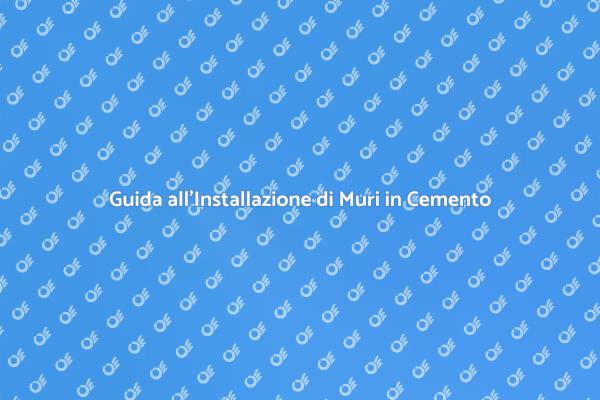 Come Costruire un Muro di Cemento