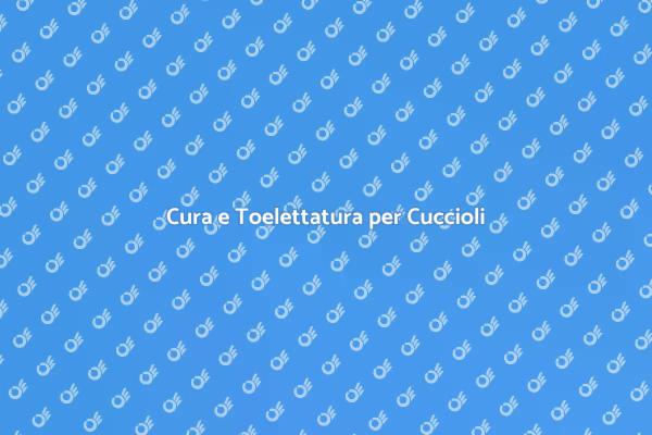Toelettatura e Benessere per Cuccioli