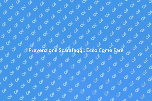 Scarafaggi: Come Evitare Infestazioni