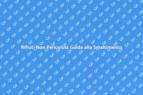 Smaltimento Efficiente di Rifiuti Non Pericolosi
