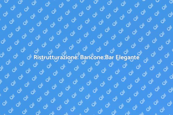 Design e Funzionalità del Bancone Bar