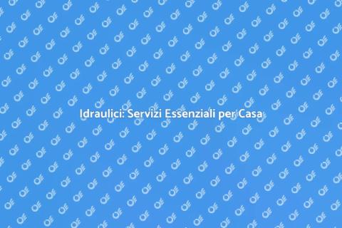 Servizio Idraulico: Fondamentale in Casa