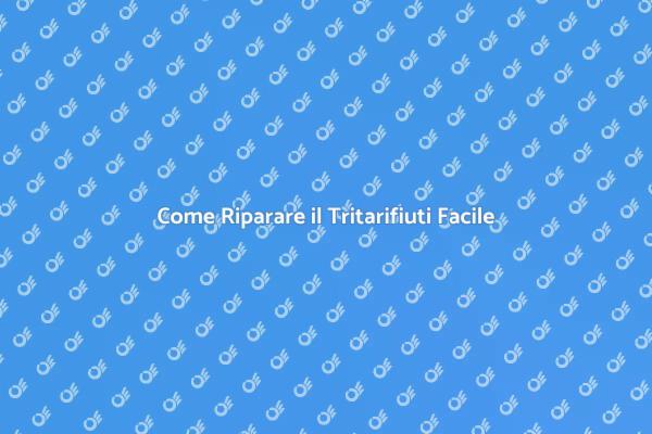 Riparare il Tritarifiuti: Ecco Come Fare