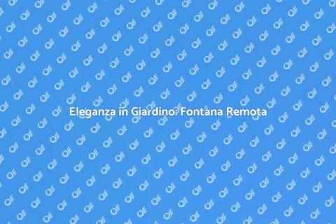 Fontana da Giardino con Controllo Remoto