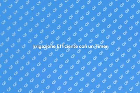 Timer per l'Irrigazione: Scopri Come