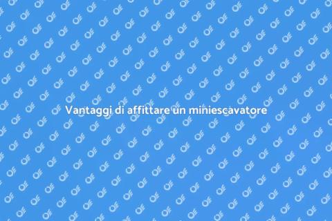 Affittare un miniescavatore per progetti