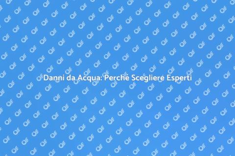 Danni da Acqua: Affidati ai Professionisti