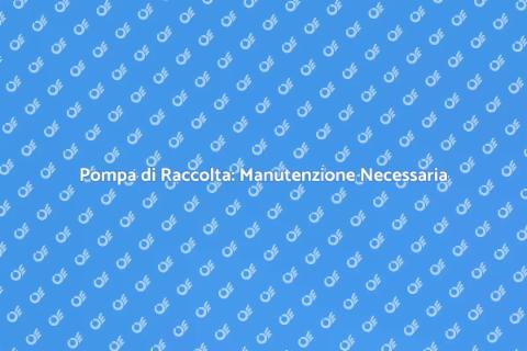 Manutenzione Pompa di Raccolta Essenziale