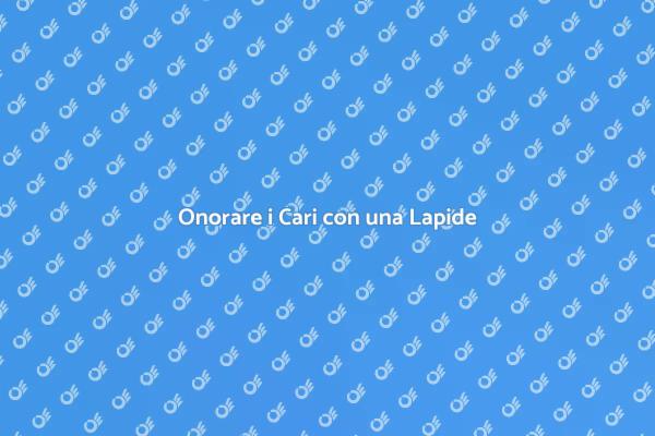 Ricordare con una Decorazione di Lapide