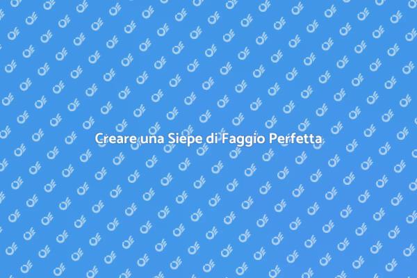 Abbellire con Siepi di Faggio