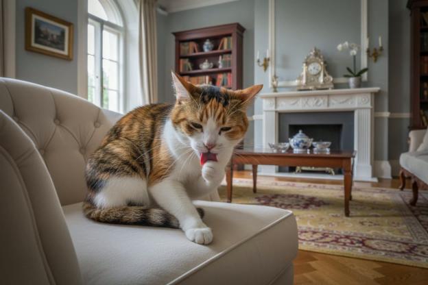 La toelettatura di un gatto