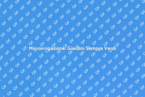 Sistema di Microirrigazione Efficace