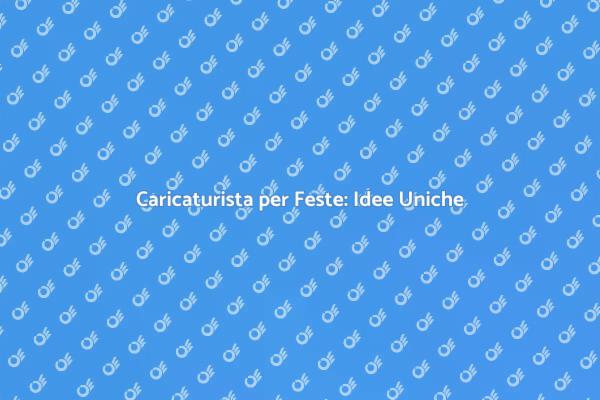 Caricaturista: Intrattenimento Unico per Feste