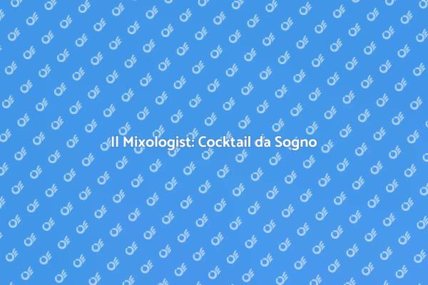Il Barman Mixologist: Magia nei Cocktail