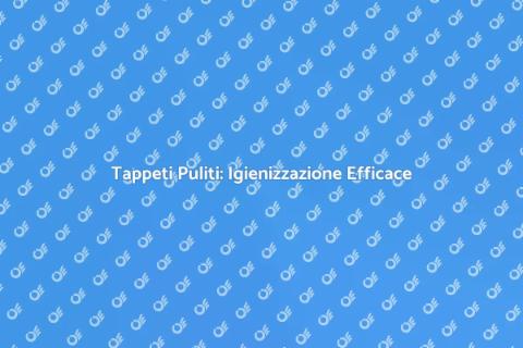 Lavaggio e Igienizzazione Tappeti