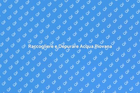 Depurare l'Acqua Piovana Sostenibile