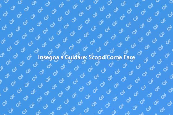 Inizia a Guidare: Lezioni per Te