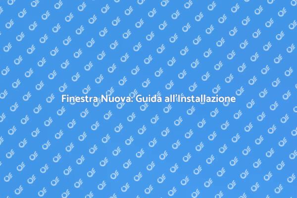 Ristrutturazione: Finestra Nuova, Casa Nuova