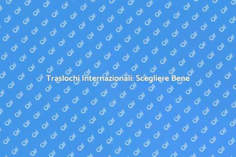 Ditta Traslochi per Traslochi Internazionali