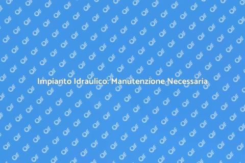 Manutenzione Impianto Idraulico Essenziale