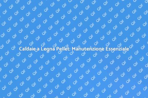 Manutenzione Caldaie a Legna Pellet