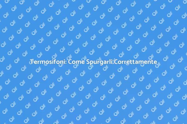 Guida al Spurgo dei Termosifoni
