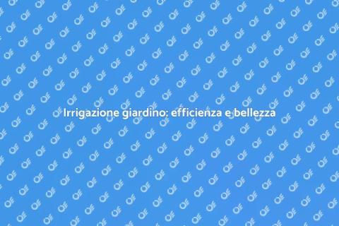 Impianto di irrigazione per il giardino