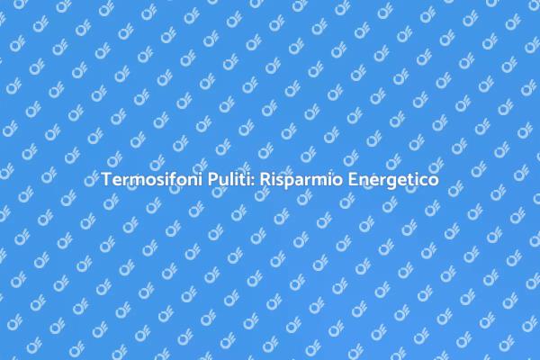 Pulizia Termosifoni per Risparmiare Energia