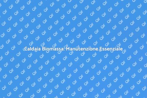 Manutenzione Caldaia Biomassa: Guida