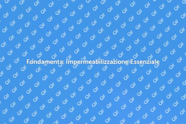 Sicurezza delle Fondamenta: Impermeabilizzazione