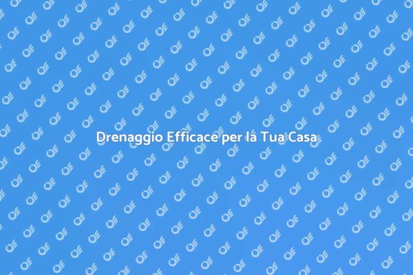 Proteggi la Tua Casa con il Drenaggio