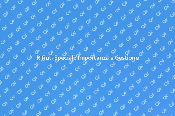 Rifiuti Speciali: Modelli e Sostenibilità