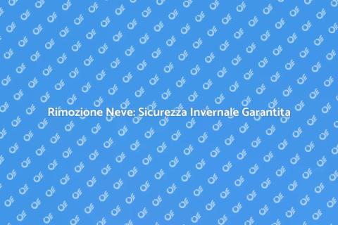 Rimozione Neve: Strade Sicure e Accessibili