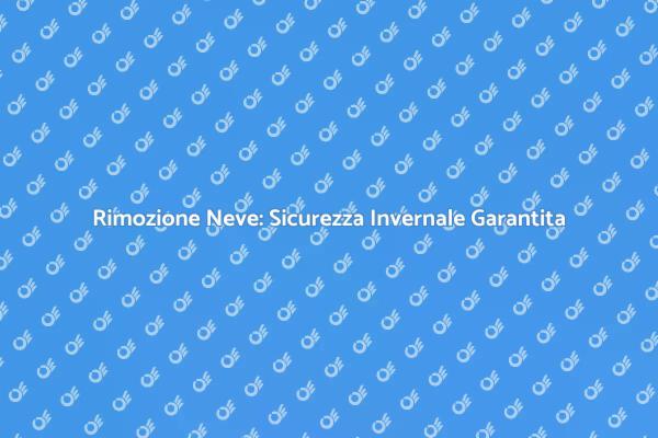 Sicurezza Invernale: Rimozione Neve Efficace