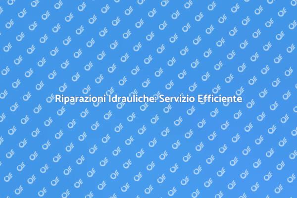 Problemi Idraulici? Ecco la Soluzione!